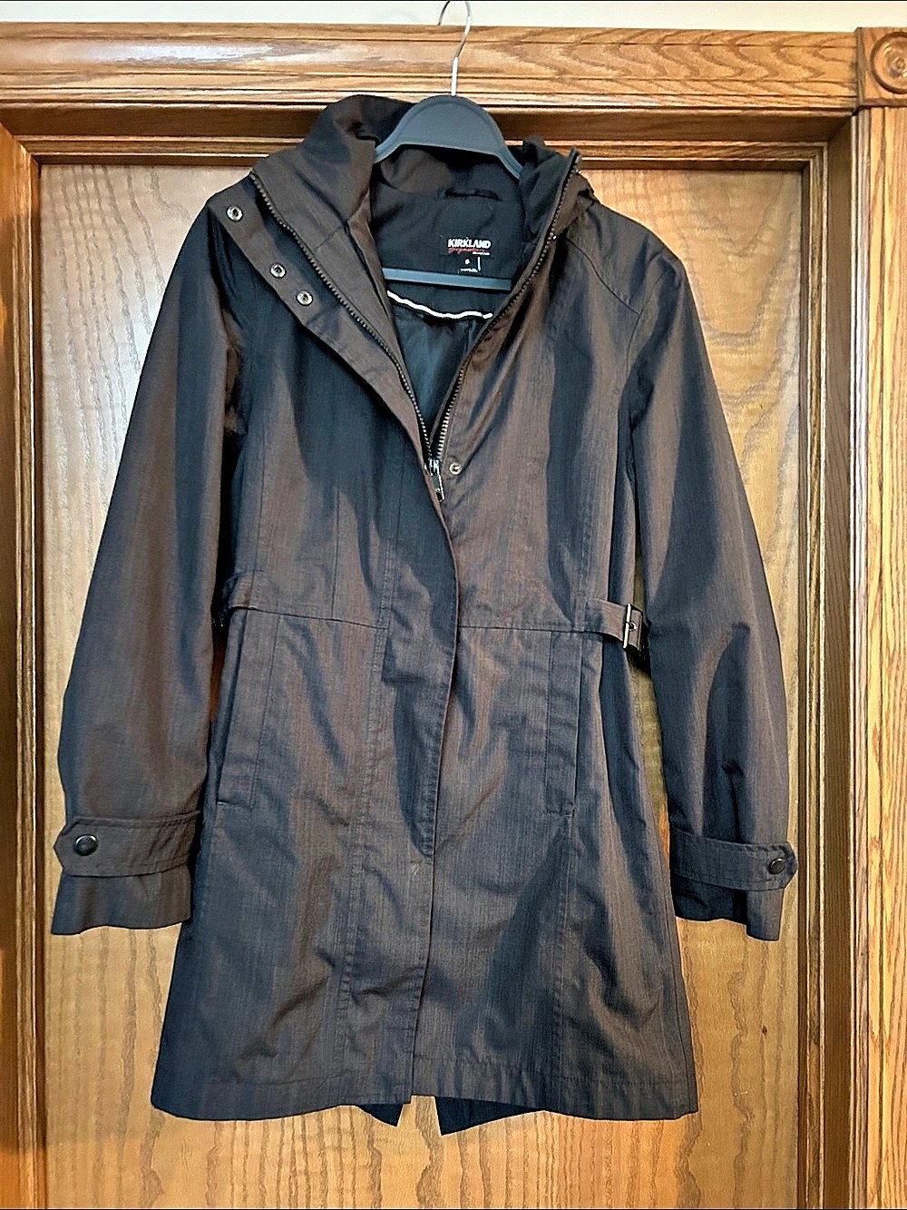 Kirkland Signature Trench Raincoat Women's Black Size Small Like New